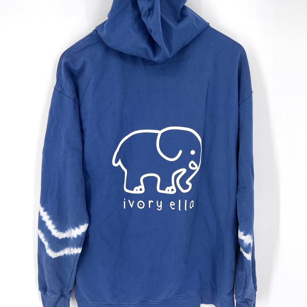 Ivory Ella Unisex Royal Blue Tie Dye Hoodie 100% Organic Cotton Size M